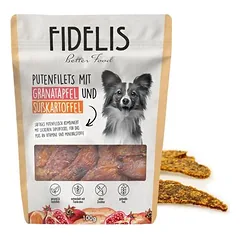 FIDELIS kalakutienos filė su granatais ir batatais, skanėstai šunims (100 g)