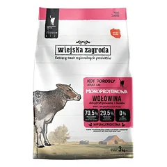 WIEJSKA ZAGRODA Monoproteininis sausas maistas katėms su jautiena, 3 kg