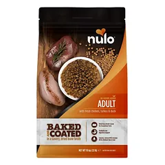 Nulo Baked & Coated sausas maistas suaugusiems šunims su vištiena, kalakutiena ir antiena 10kg