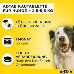 AdTab kramtomosios tabletės mažiems šunims, 2,5-5,5 kg — 2 nuotrauka