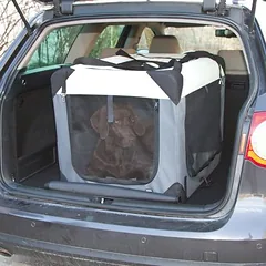 Kerbl Pet transportavimo dėžė Journey, pilka/smėlio spalvos, L 92 x B 65 x H 66 cm — 4 nuotrauka