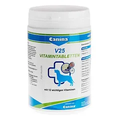 Canina V25 Vitamin Tablets vitaminų papildas šunims su 12 esminių vitaminų, N210, 700 g