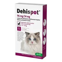 Dehispot 96 mg/24 mg 1,12 ml užlašinamasis tirpalas mažoms katėms, nuo kirmėlių, 1 vnt.