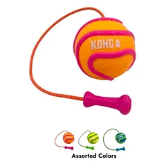 KONG High-Viz Bunji Ball – šviečiantis kamuolys šunims su elastine virve — 4 nuotrauka