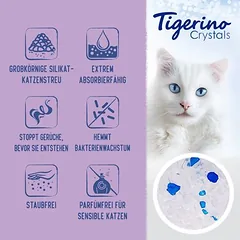 Tigerino Crystals XL-Grain Sensitive kraikas katėms – be kvapo, 6 x 5 l — 2 nuotrauka