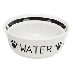 TRIXIE „Water" dubenėlis, keramika, 0.25 l/13 cm, baltas/juodas