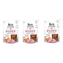 BRIT Jerky Snack Turkey Meaty Coins šuniukams 3x80g
