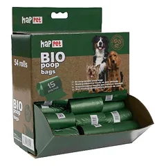HapPet BIO maišeliai ekskrementams 16 ritinėliai (žali)