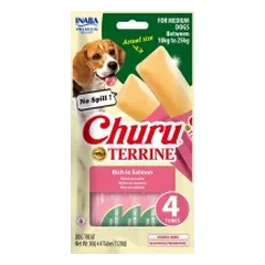 Churu Terrine skanėstas vidutinių veislių šunims su lašiša, 4 vnt.