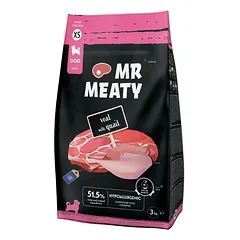 MR MEATY Puppies Veal with Quail XS 3 kg veršiena su stručiu, sausas maistas šuniukams