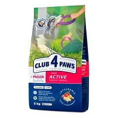 CLUB 4 PAWS PREMIUM SUAUGUSIEMS AKTYVIEMS VIDUTINIŲ VEISLIŲ ŠUNIMS AKTYVAS 5kg.