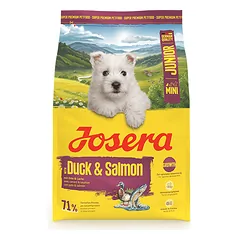 Josera MiniJunior Duck + Salmon sausas pašaras mažų veislių jauniems šunims su antiena ir lašiša, 3 kg