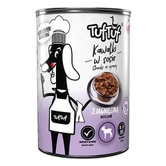 TufTuf drėgnas maistas šunims – mėsos gabaliukai, skardinė 415 g — 3 nuotrauka