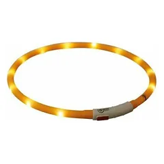 Trixie Flash Light Ring USB šviečiantis antkaklis šunims XS-XL 70 cm / Ø 10 mm, oranžinis — 2 nuotrauka
