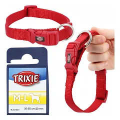 TRIXIE reguluojamas nailoninis antkaklis šunims, 35–55 cm, raudonas, M/L