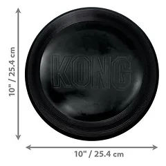 KONG Extreme Flyer patvarus skraidantis diskas šunims su stipria kramtymo tendencija, juodas — 4 nuotrauka