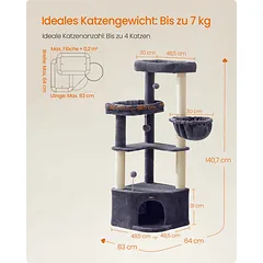Kačių draskyklė 140,7 cm — 5 nuotrauka