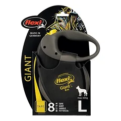 flexi pavadėlis Giant L 8 m, juoda/neoninė geltona, Dideliems 26–45 kg — 3 nuotrauka