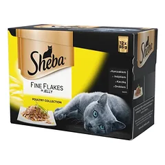 SHEBA paketėlis 12x85g Delicacy in Jelly - Paukštienos skoniai - drėgnas kačių ėdalas želė (su vištiena, su kalakutiena, su antiena, su paukštiena)
