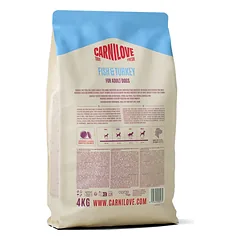 CARNILOVE TRUE FRESH Dog Fish & Turkey sausas pašaras šunims 4 kg