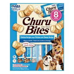 CHURU Dog Bites Chicken Cheese minkšti skanėstai šunims su vištiena ir sūriu, 96 g