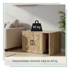 Kačių tualeto spintelė Relaxdays 10052193_695, Uždara, 85 × 50 × 49 cm — 5 nuotrauka