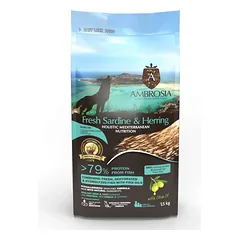 AMBROSIA Fresh Sardine & Herring begrūdis sausas maistas šuniukams su sardine ir silke 1 – 5kg