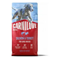 Carnilove Dog Active Large Breeds su lašiša ir kalakutiena, sausas maistas šunims 12 kg — 2 nuotrauka