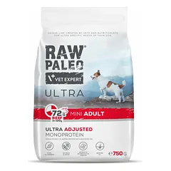 RAW PALEO ULTRA Beef Mini Adult sausas maistas mažų veislių šunims su jautiena, 750g