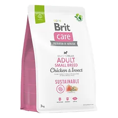 Brit Care Sustainable Adult Small Breed sausas pašaras suaugusiems miniatiūrinių veislių šunims su vištiena, 3 kg