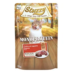 Stuzzy Monoprotein, šlapias maistas katėms, šviežia jautiena, 85 g, maišelis