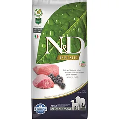 FARMINA N&D Prime Dog Lamb & Blueberry Adult Medium & Maxi 2x12 kg šunų ėdalas vidutinio ir didelio dydžio veislėms
