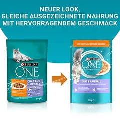 PURINA ONE Coat & Hairball sausas maistas katėms — 2 nuotrauka