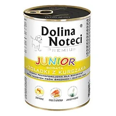 DOLINA NOTECI Premium Junior vištienos skrandžiai ir veršienos kepenėlės 400 g mažų veislių