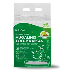 Kraikas katėms TOFU BeloCat, obuolių su cinamonu kvapo, 6 l (2,5 kg), 2 mm granulės