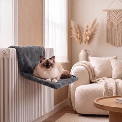 P.Lounge Ant radiatoriaus kabinamas kačių guolis, pilkas — 3 nuotrauka