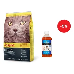 JOSERA Catelux 10kg + LAB V Lašišų aliejus šunims ir katėms 500ml