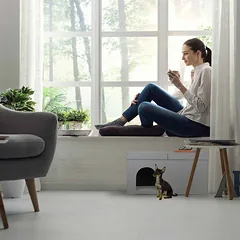Sulankstomas kačių namelis 38,5x74,5x37cm., pilkos/baltos spalvos — 3 nuotrauka
