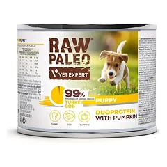 RAW PALEO Turkey&Cod Puppy 200g kalakutienos ir menkės drėgnas maistas šuniukams