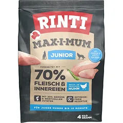 RINTI MAX-I-MUM Junior Chicken su vištiena šuniukams 4 kg