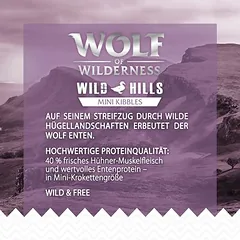 Wolf of Wilderness MINI "Wild Hills" – su antiena, sausas maistas šunims — 4 nuotrauka