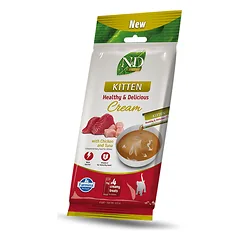 F08897 FARMINA N&D PRIME CAT – CREAM with Chicken&Tuna KITTEN 4x15g (pak15)