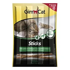 GimCat begrūdės lazdelės su paukštiena ir ėriena, 4×4 vnt.