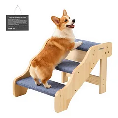 Mediniai laiptai augintiniams VEVOR ZD-25DOG01, 3 pakopų, 580 × 430 × 380 mm