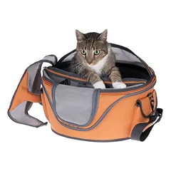zooplus Exclusive kieto korpuso transportavimo krepšys katėms Sandy, oranžinė, L 46 x B 44 x H 35 cm — 5 nuotrauka