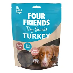 Four Friends Dog Snacks Turkey begrūdis skanėstas šunims su kalakutiena, 200 g