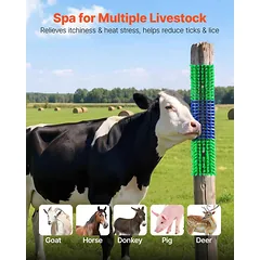 Gyvulių draskymo šepečiai VEVOR FL-CBD002, 4 vnt, Žalia/mėlyna/juoda, 430 × 100 × 80 mm — 2 nuotrauka