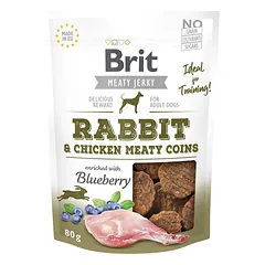 Brit Jerky Rabbit & Chicken Meaty Coins skanėstai šunims 80 g