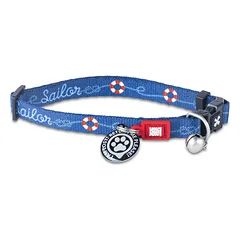 Max&Molly GOTCHA! Smart ID Katės Antkaklis Sailor - spalvingas katės antkaklis su išmaniuoju pakabuku, jūrinis raštas