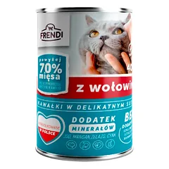 Frendi gabaliukai subtiliame padaže su jautiena 400g katėms